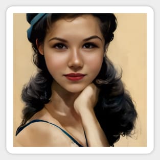 Beautiful model from the 50s, Sticker